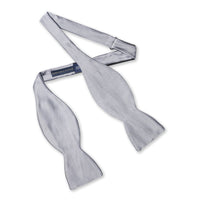 Silver Satin Silk Self-Tie Bow Tie Benson & Clegg