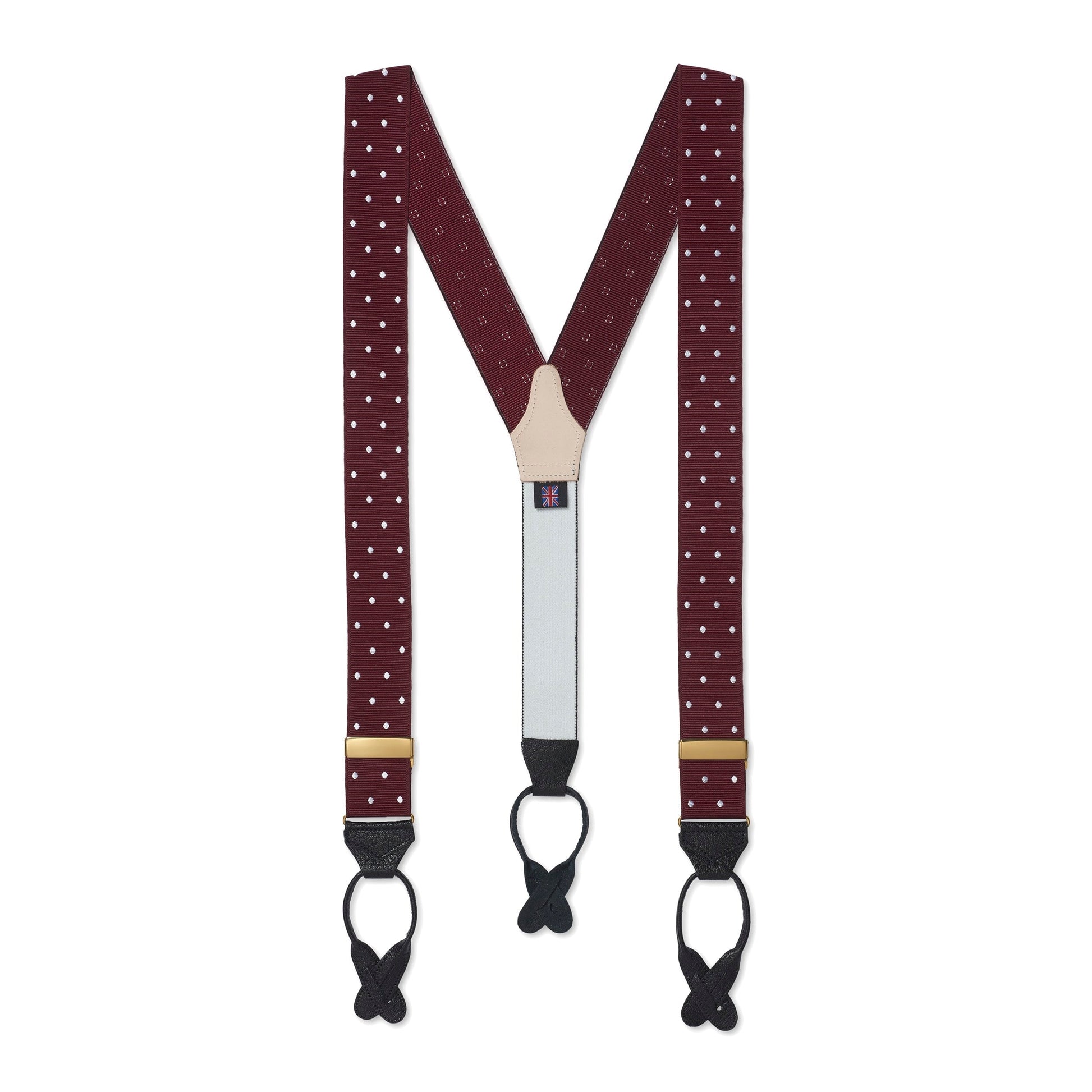 Wine & White Spot Moire Braces