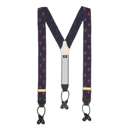 Fleur De Lys Braces In Navy
