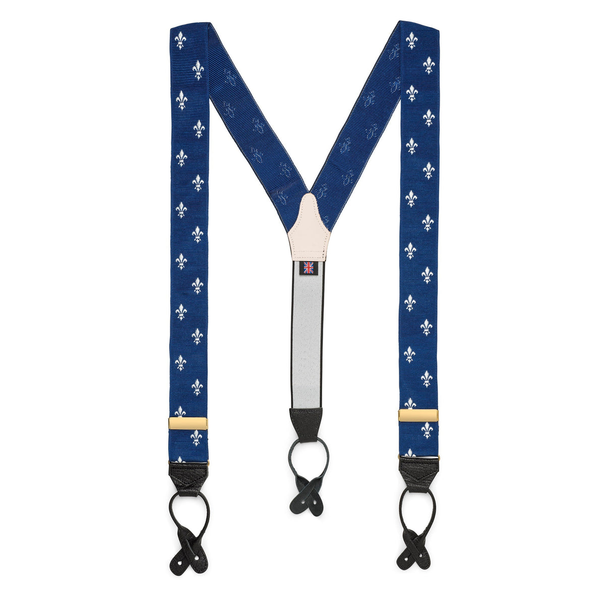 Fleur De Lys Braces In Blue Benson & Clegg