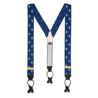 Fleur De Lys Braces In Blue Benson & Clegg