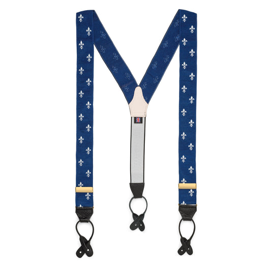 Fleur De Lys Braces In Blue Benson & Clegg