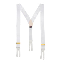 Silk Moire Braces In White Benson & Clegg