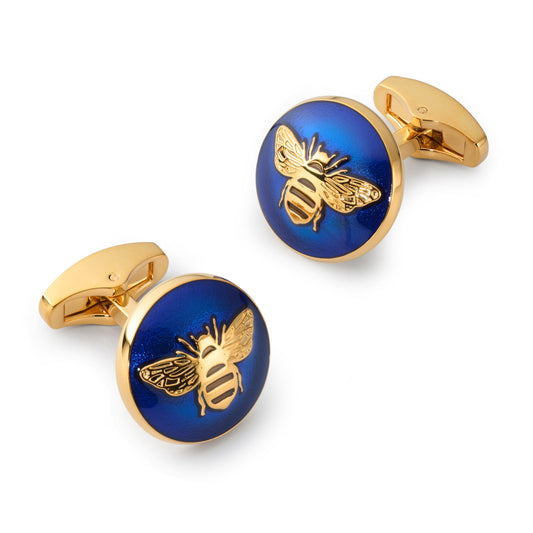 Bee Cufflinks In Blue Benson & Clegg