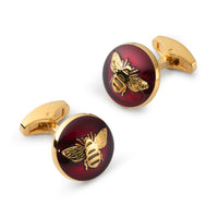 Bee Cufflinks In Red Benson & Clegg