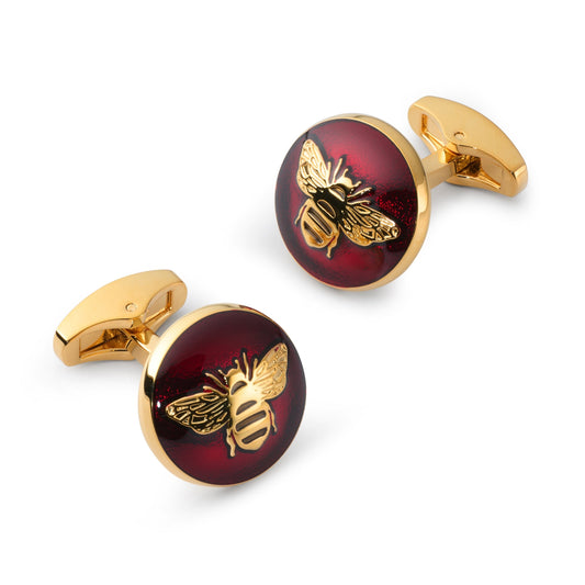 Bee Cufflinks In Red Benson & Clegg