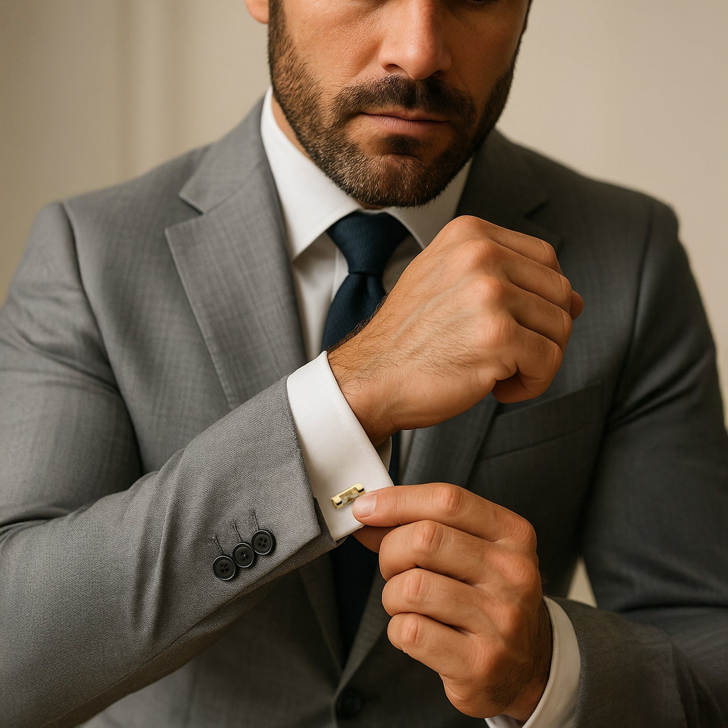 Hourglass Cufflinks In Gold Benson & Clegg