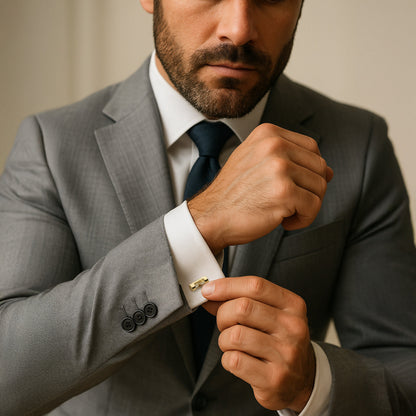 Hourglass Cufflinks In Gold Benson & Clegg