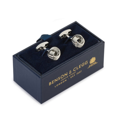 Knot Cufflinks In Gunmetal Benson & Clegg