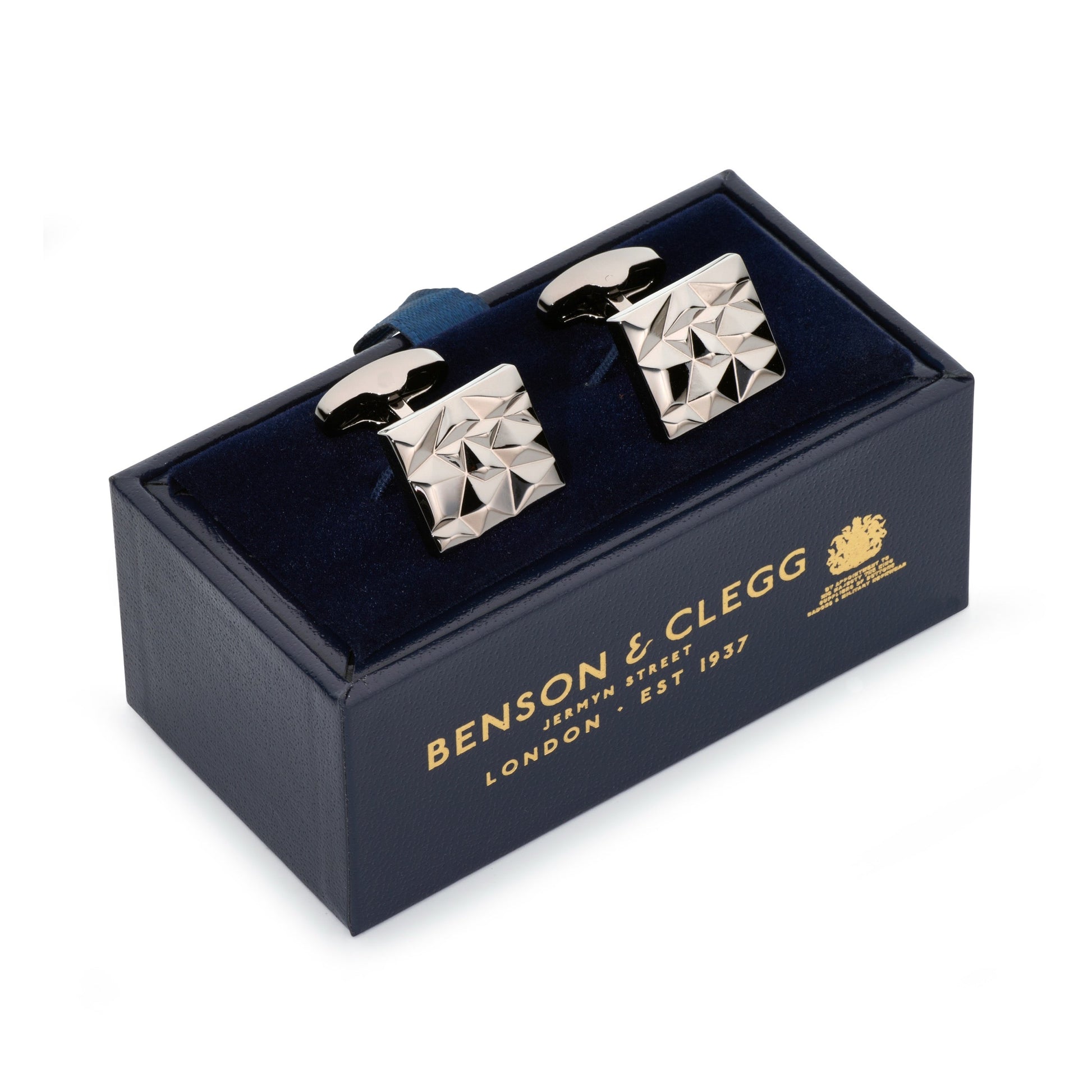 Modernist Cufflinks In Gun Metal Benson & Clegg