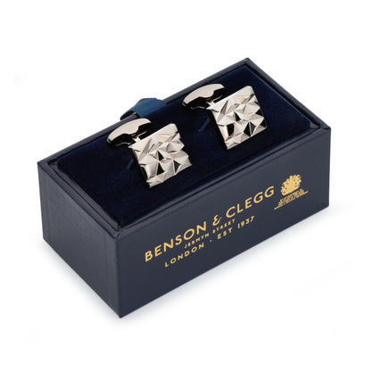 Modernist Cufflinks In Gun Metal Benson & Clegg