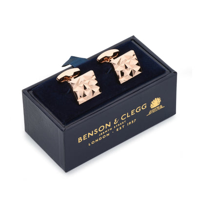 Modernist Cufflinks In Rose Gold Benson & Clegg