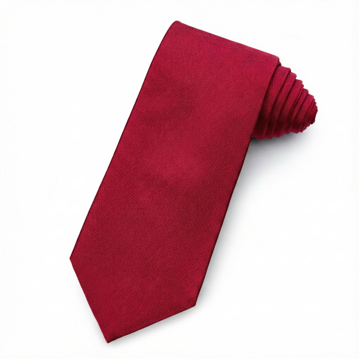 Crimson red silk reppe necktie with subtle texture by Benson & Clegg
