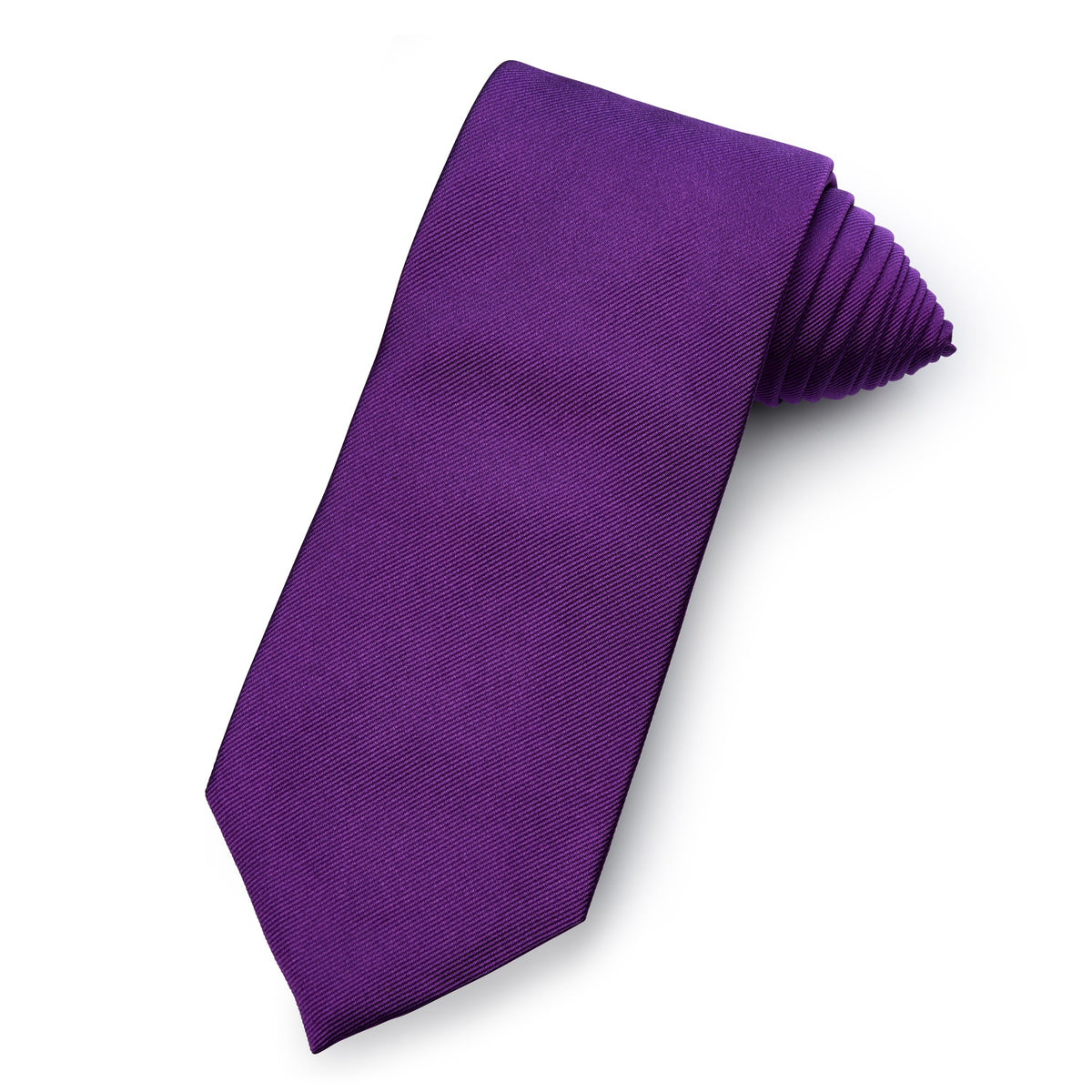 Plain Silk Reppe Tie In Imperial Purple Benson & Clegg
