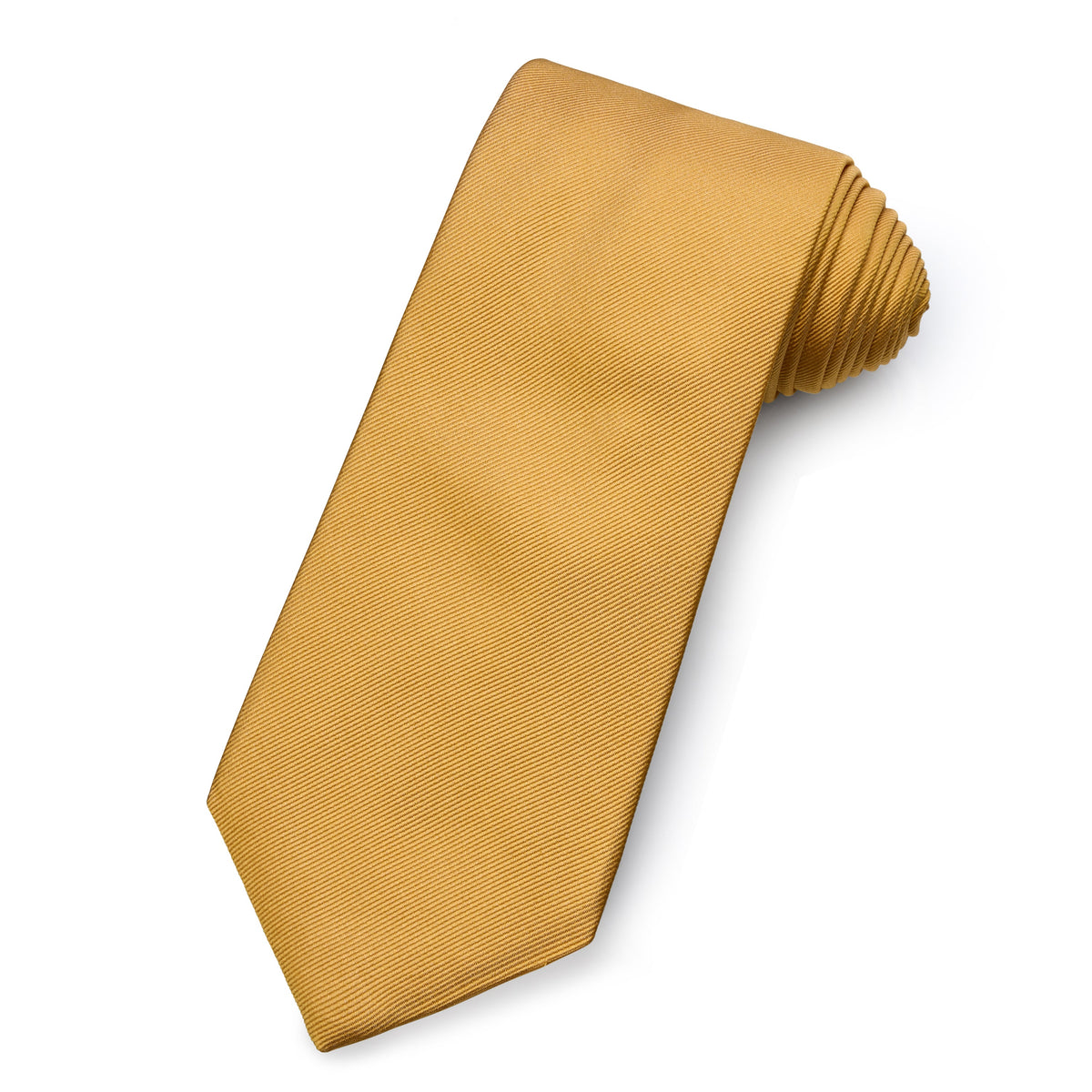 Plain Silk Reppe Tie In Regency Gold Benson & Clegg
