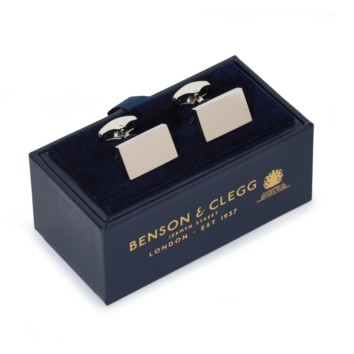 Rectangular Cufflinks In Silver Benson & Clegg