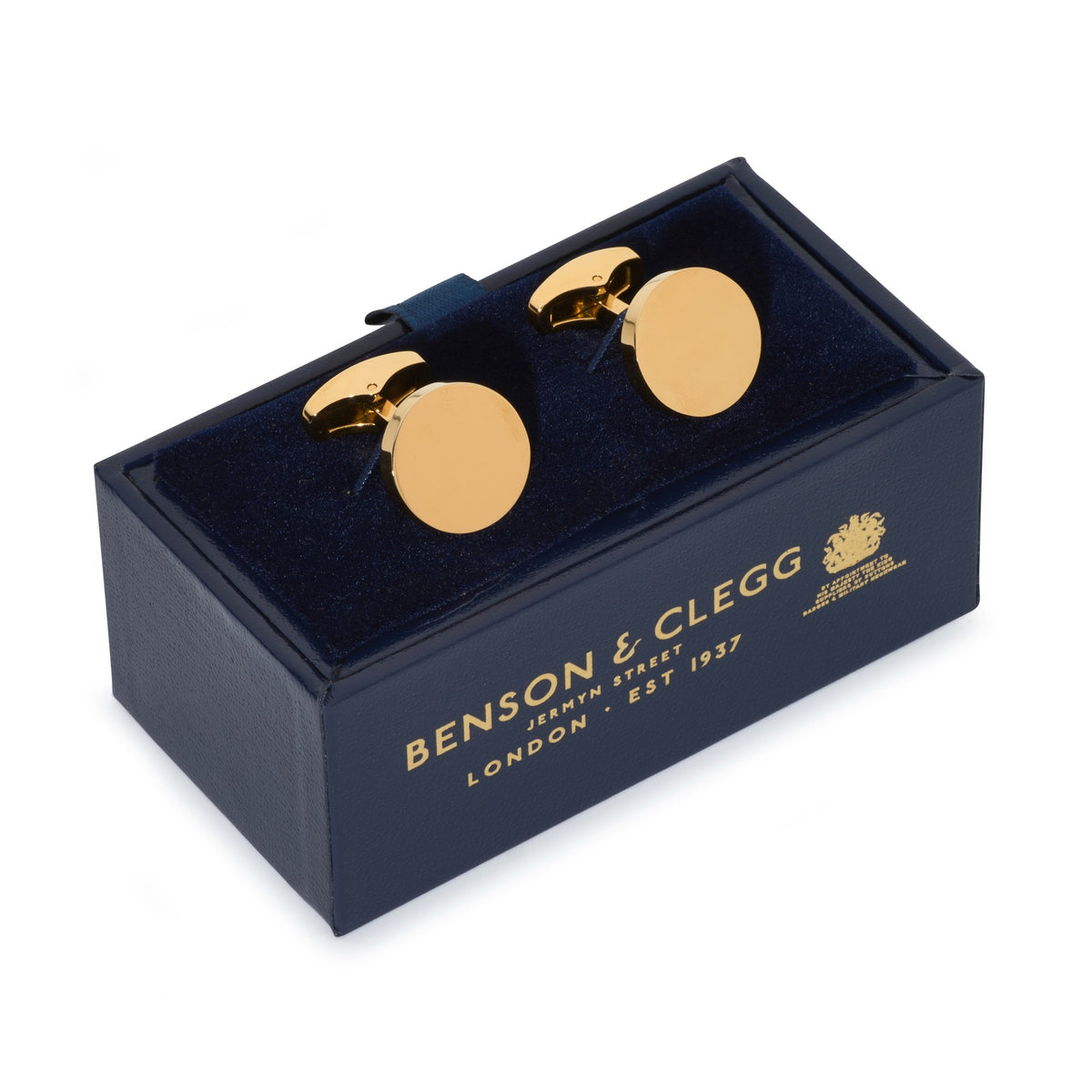 Round Cufflinks In Gold Benson & Clegg