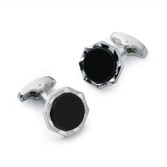 Signet Cufflinks In Onyx Benson & Clegg