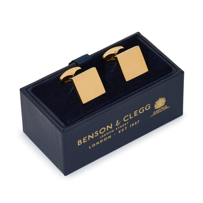 Square Cufflinks In Gold Benson & Clegg