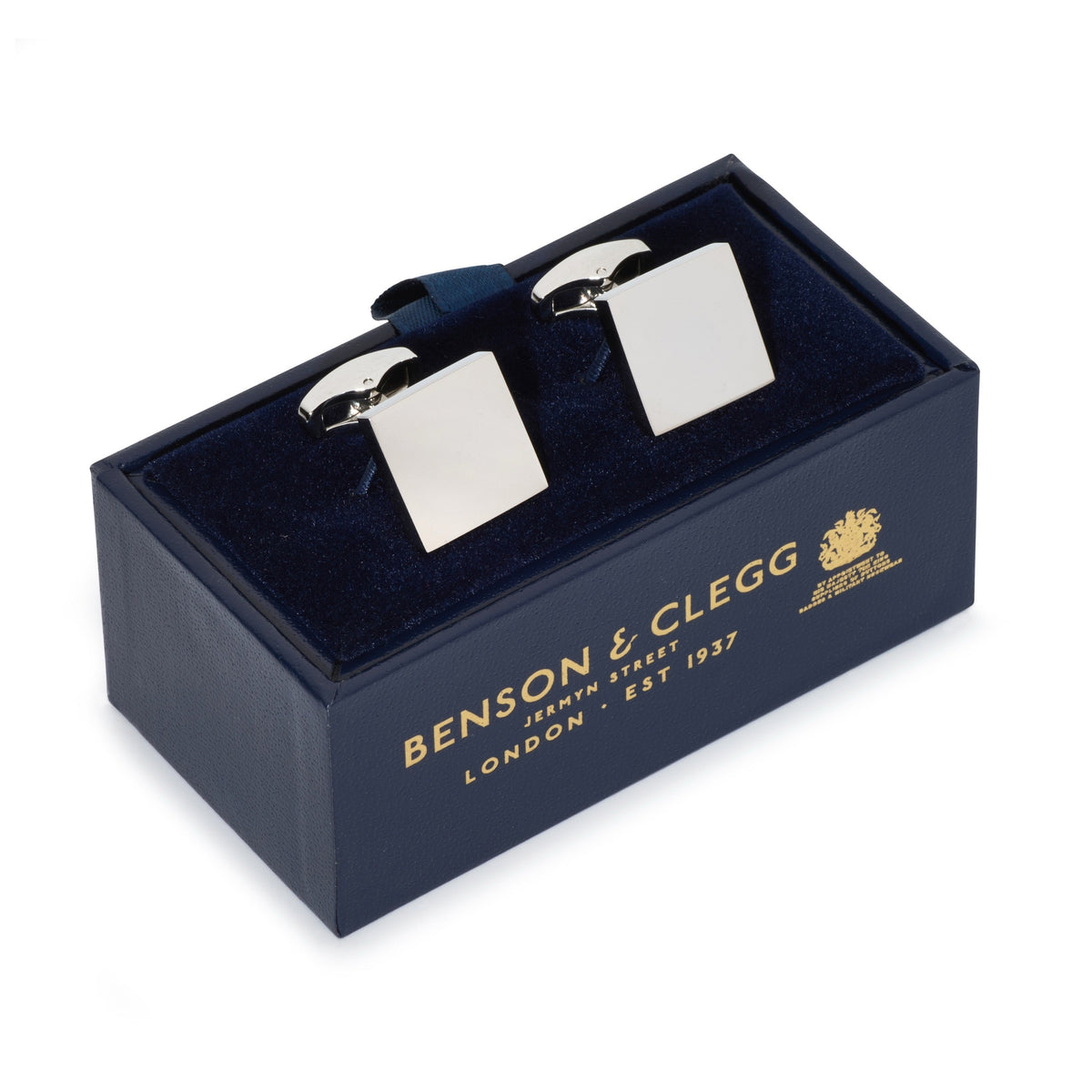 Square Cufflinks In Silver Benson & Clegg