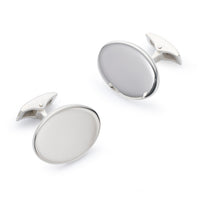 Sterling Silver British Hallmarked Oval Cufflinks Benson & Clegg