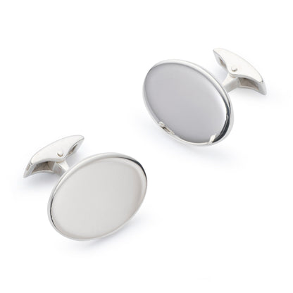 Sterling Silver British Hallmarked Oval Cufflinks Benson & Clegg