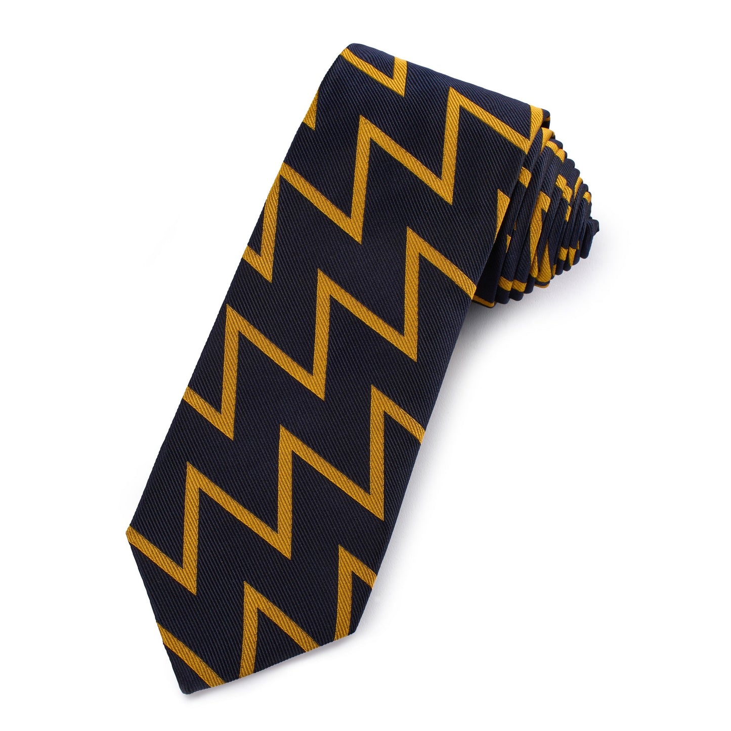 Vanguard Silk Tie In Navy & Antique Gold Benson & Clegg