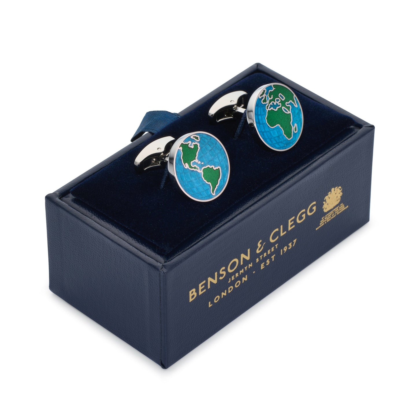 World Map Cufflinks Benson & Clegg