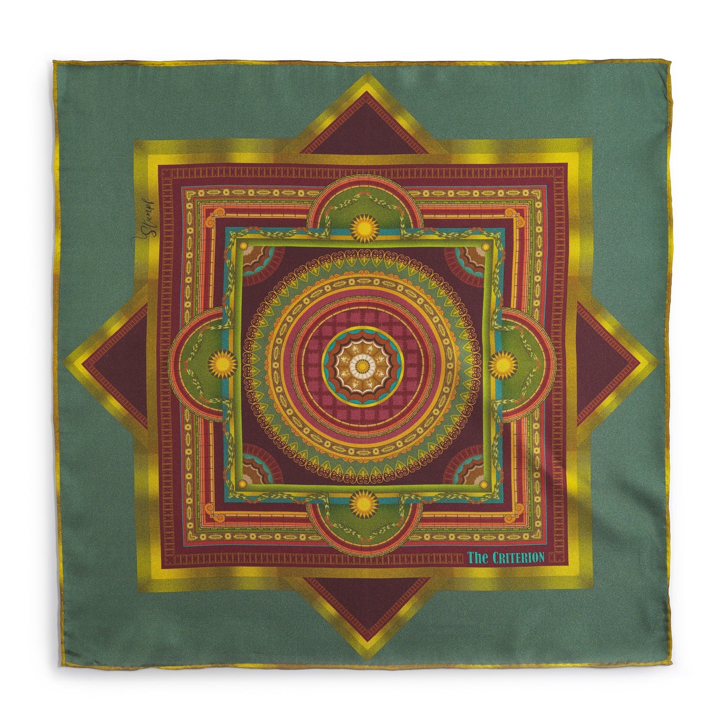 Criterion Foyer Turquoise Pocket Square Benson & Clegg