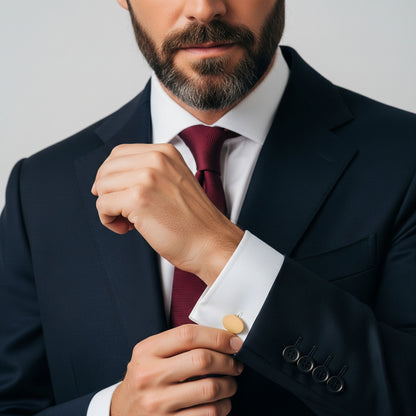 Oval Cufflinks In Gold Benson & Clegg