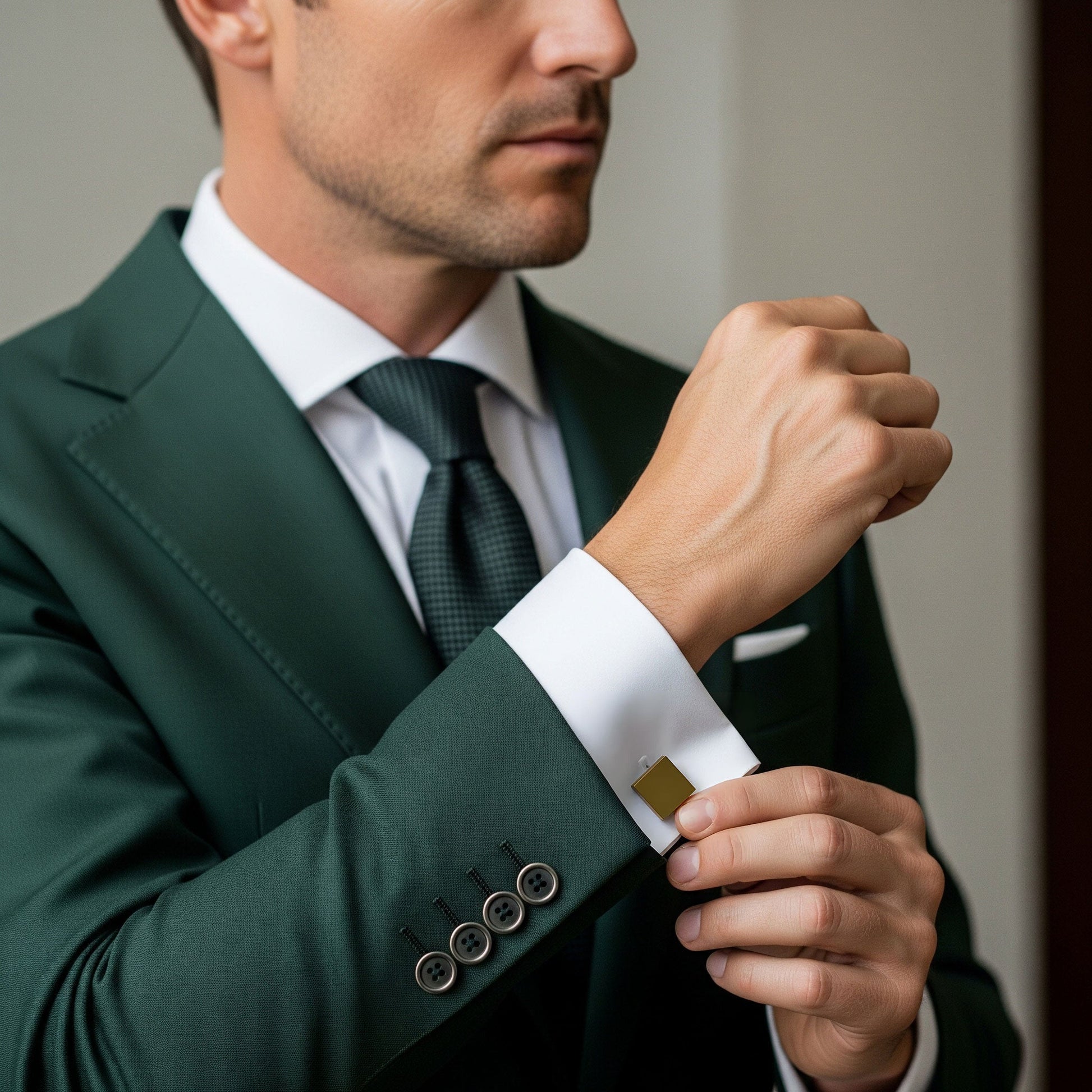 Square Cufflinks In Gold Benson & Clegg