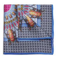 Beetle Parade Sky Pocket Square Benson & Clegg