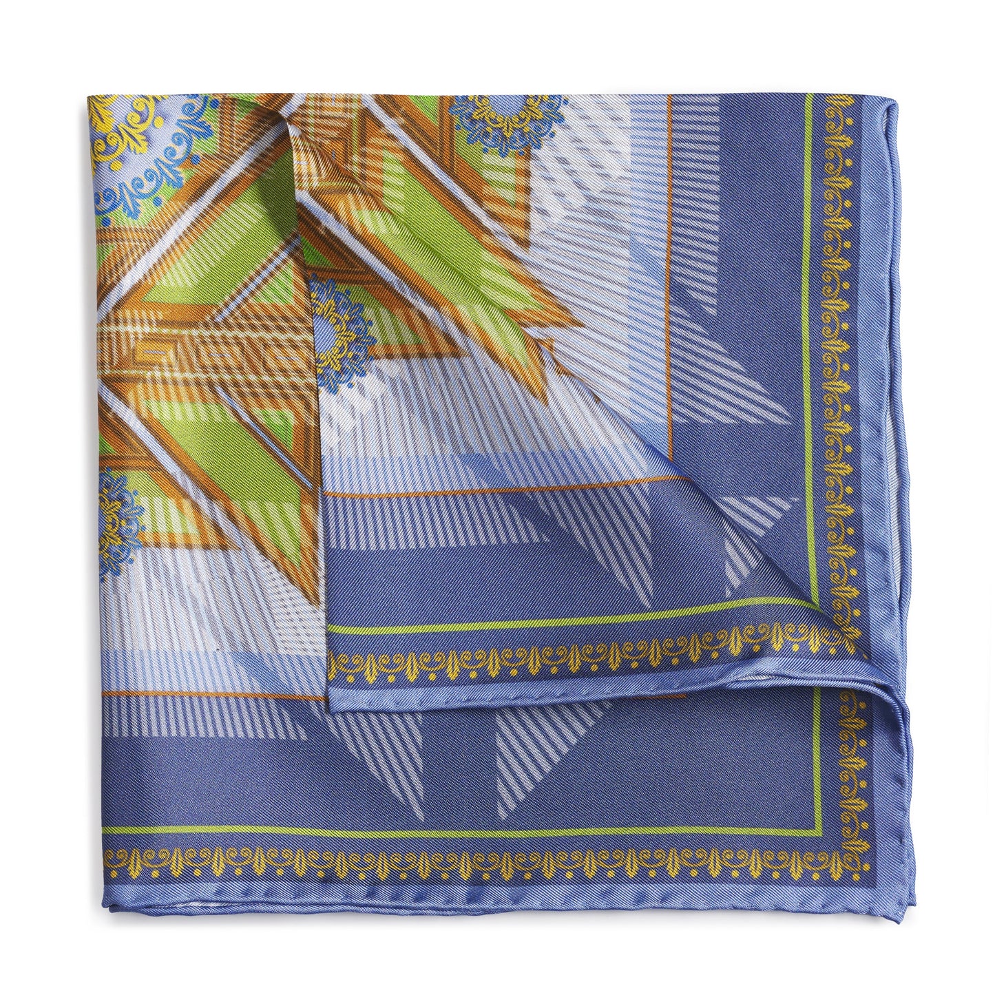 Edinburgh Saltire Waverley Blue Pocket Square Benson & Clegg