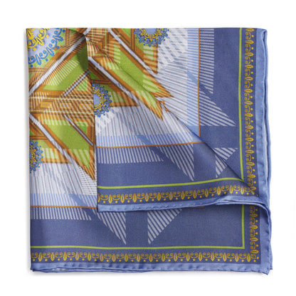 Edinburgh Saltire Waverley Blue Pocket Square Benson & Clegg