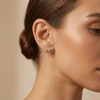 Solid Gold Earrings – Blush Radiance Trio – 14ct Gold Majestic Jewellery