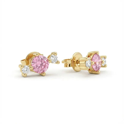 Solid Gold Earrings – Blush Radiance Trio – 14ct Gold Majestic Jewellery