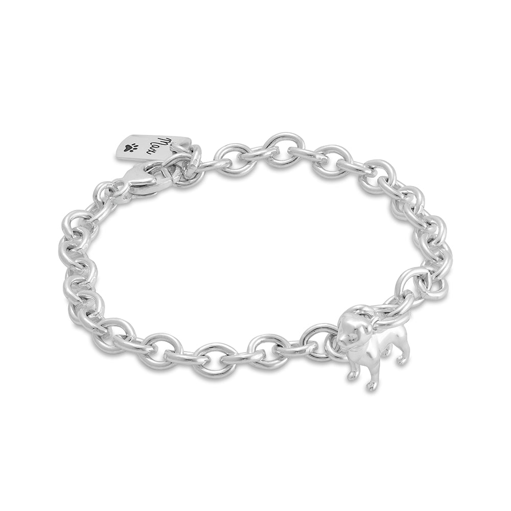 Staffordshire Bull Terrier Silver Dog Charm Bracelet Scarlett Jewellery