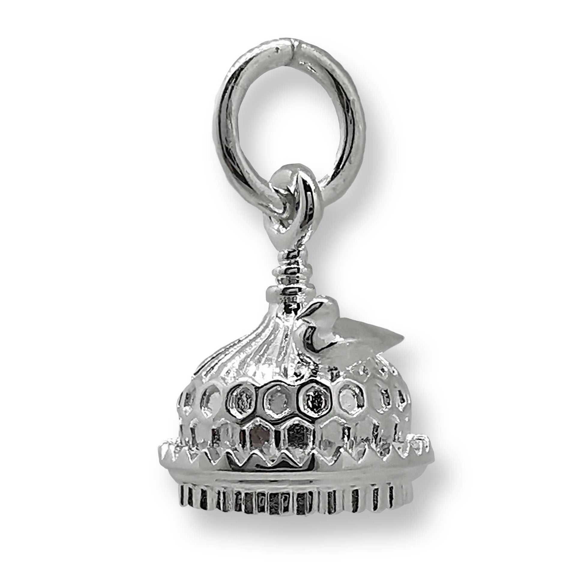 Silver charm shaped like the Brighton Pavilion, detailed and polished, by Scarlett Jewellery.