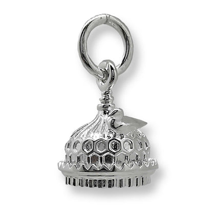 Silver charm shaped like the Brighton Pavilion, detailed and polished, by Scarlett Jewellery.