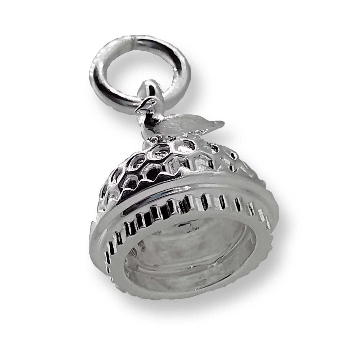 Silver charm featuring a miniature Brighton Pavilion model, detailed architectural design, by Scarlett Jewellery.