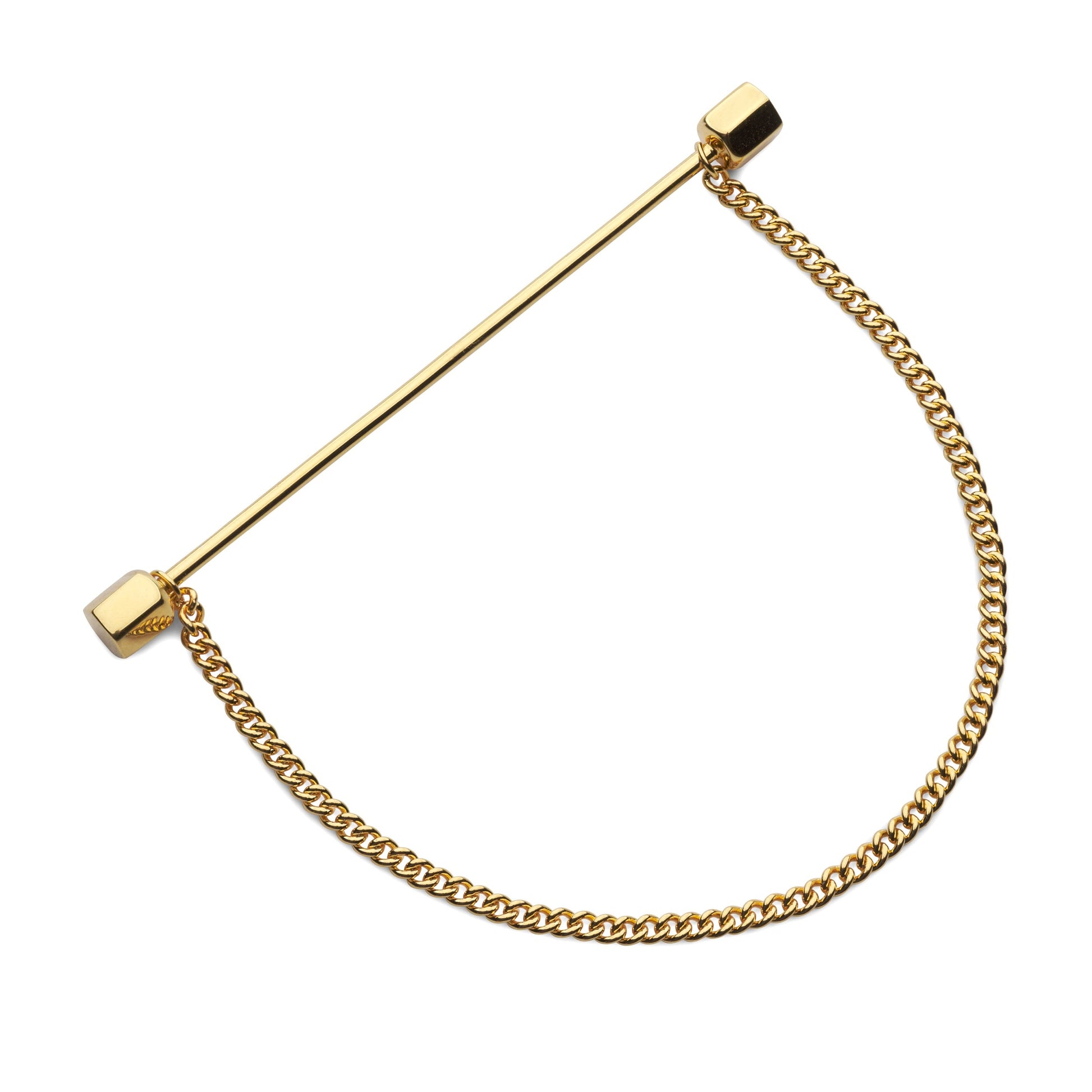 Collar Bar In Gold With Chain Benson & Clegg