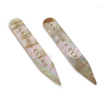 Collar Stiffeners In Golden Mother Of Pearl Benson & Clegg