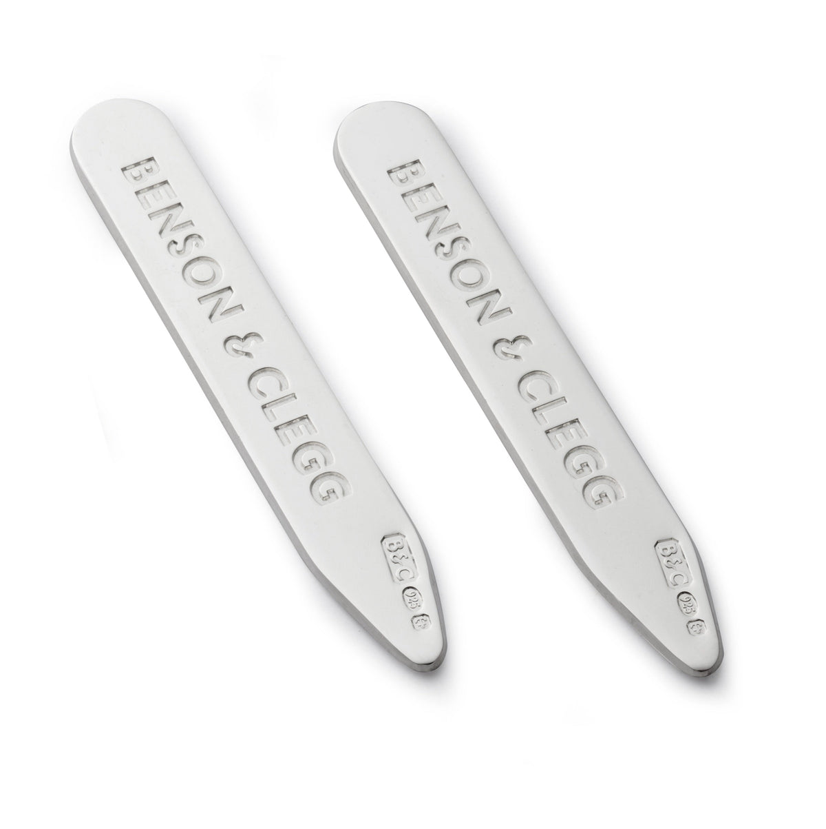 B&C Collar Stiffeners In Sterling Silver Benson & Clegg