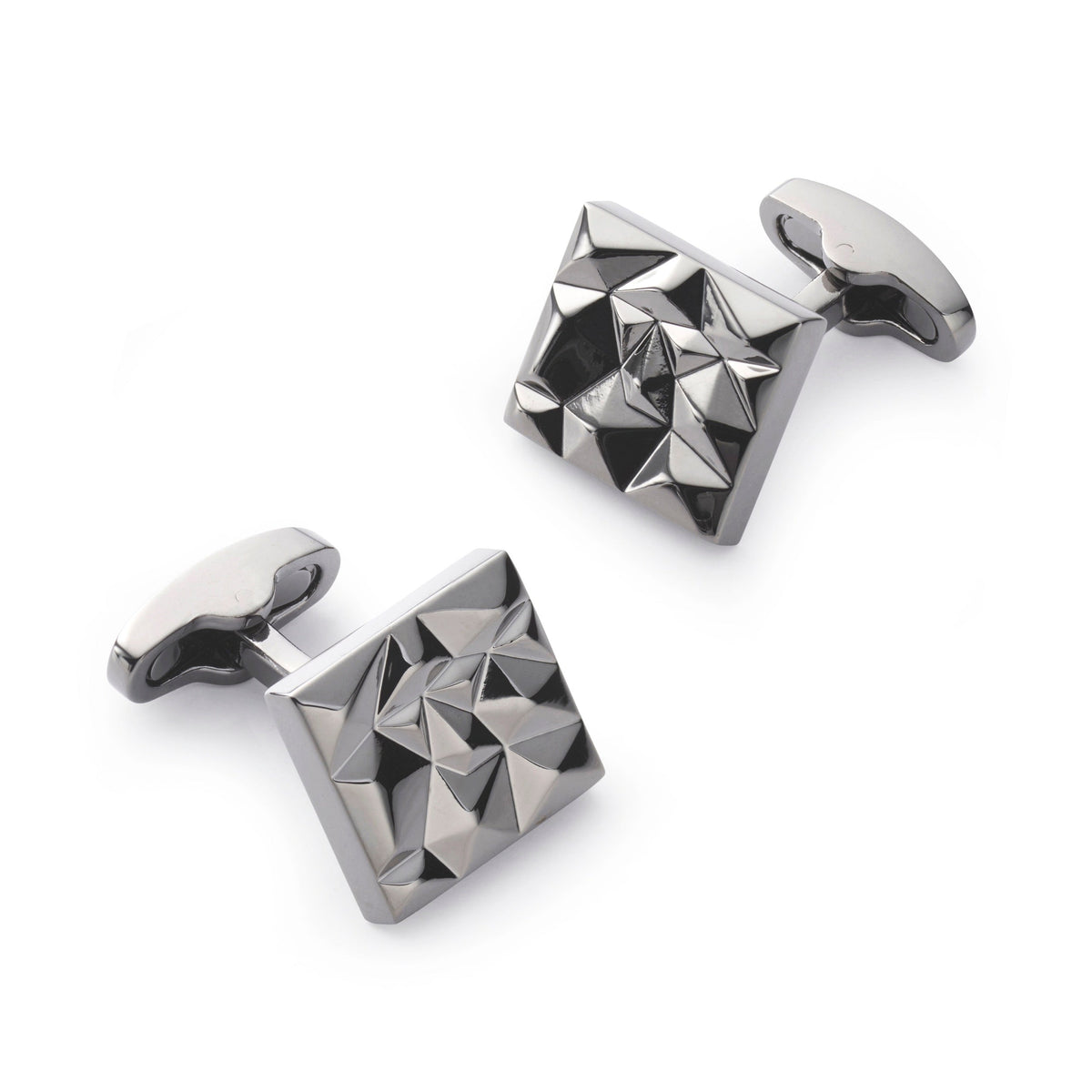 Modernist Cufflinks In Gun Metal Benson & Clegg