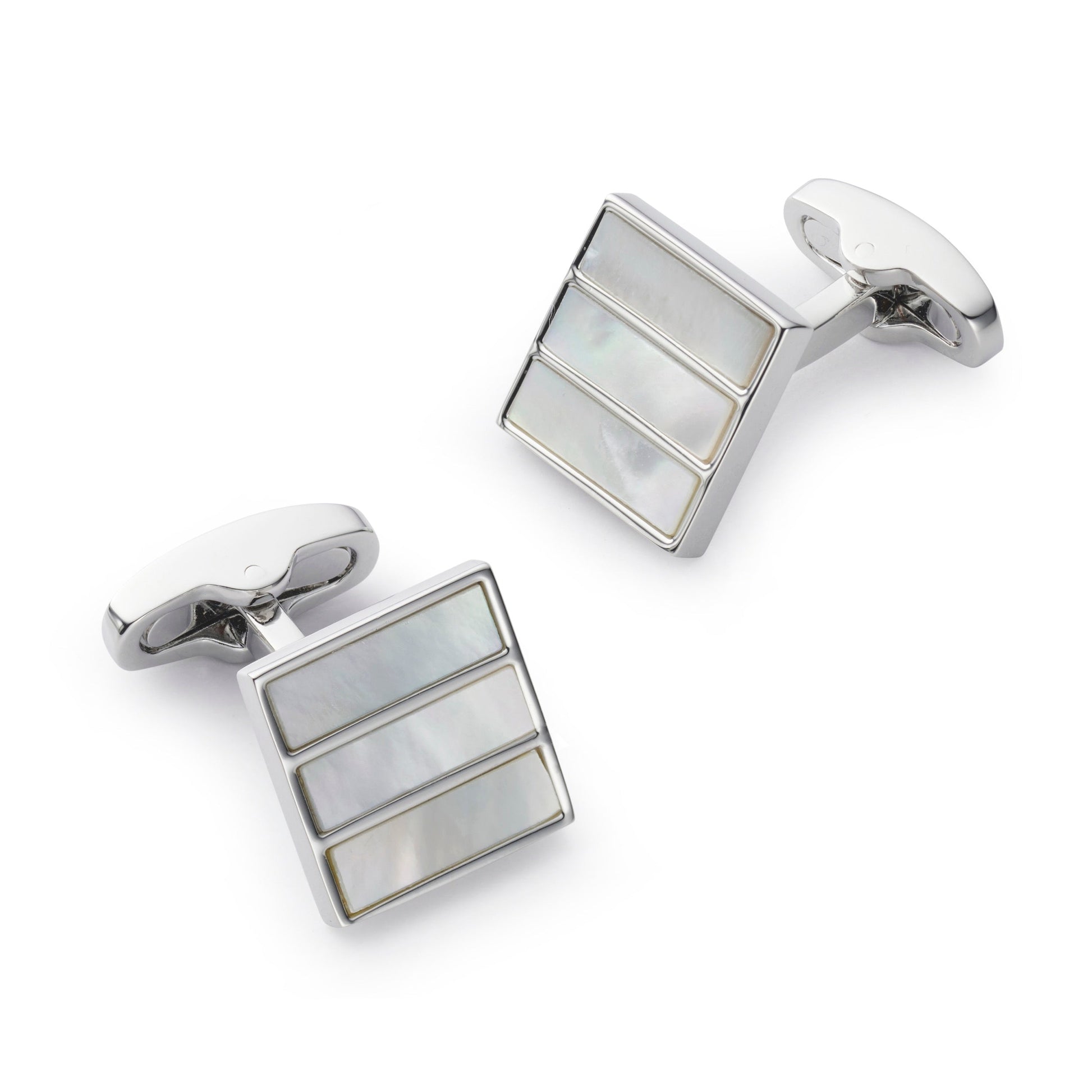 Triptych Cufflinks In Mother Of Pearl Benson & Clegg