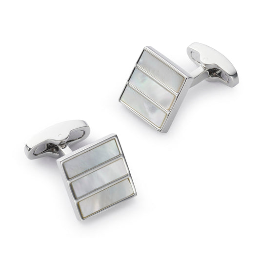 Triptych Cufflinks In Mother Of Pearl Benson & Clegg