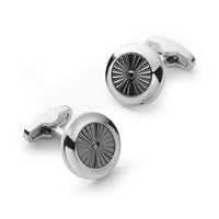 Turbine Cufflinks In Gun Metal Benson & Clegg