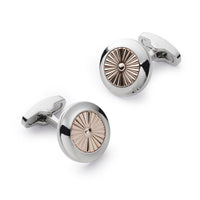 Turbine Cufflinks In Rose Gold Benson & Clegg
