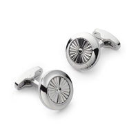Turbine Cufflinks In Silver Benson & Clegg