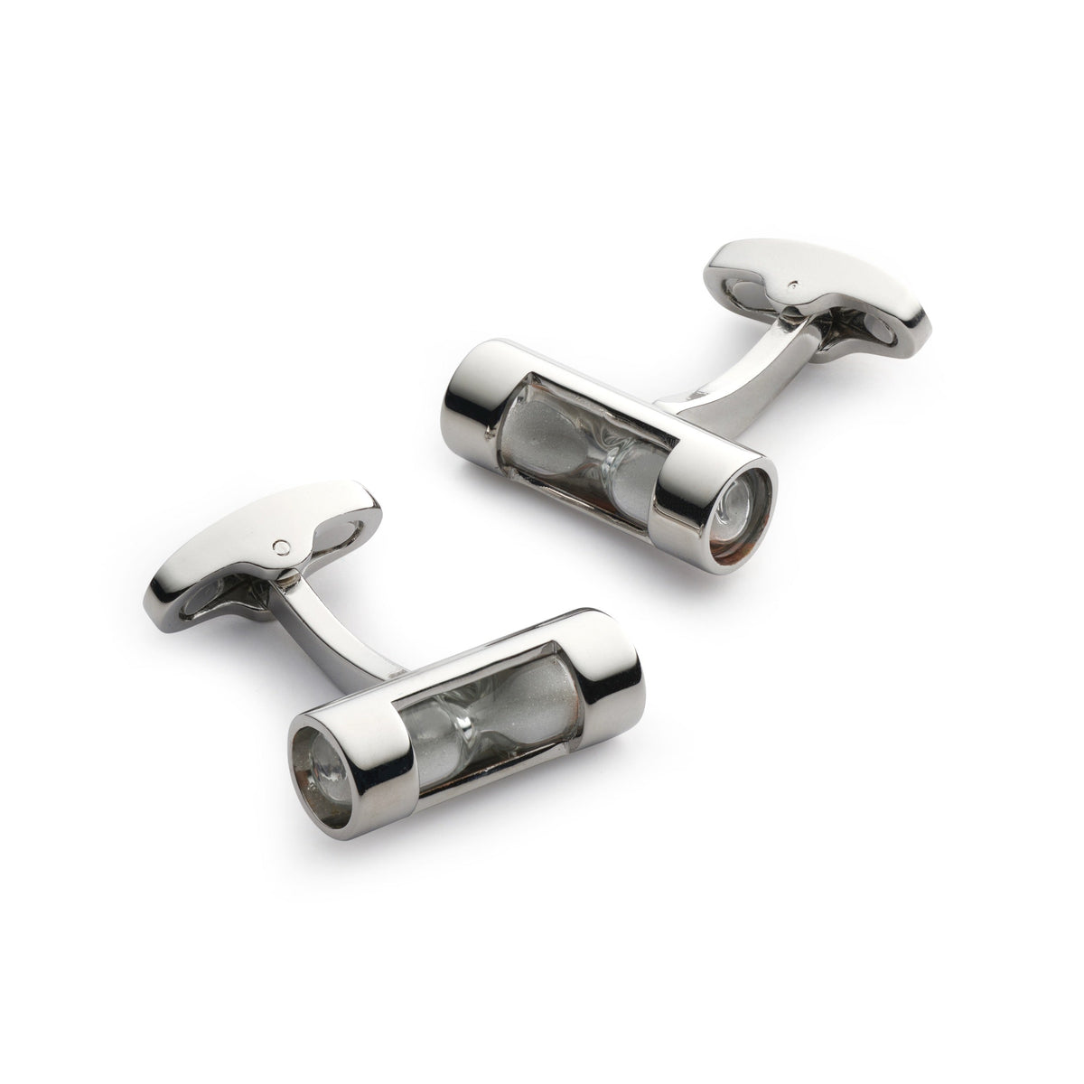 Hourglass Cufflinks In Silver Benson & Clegg